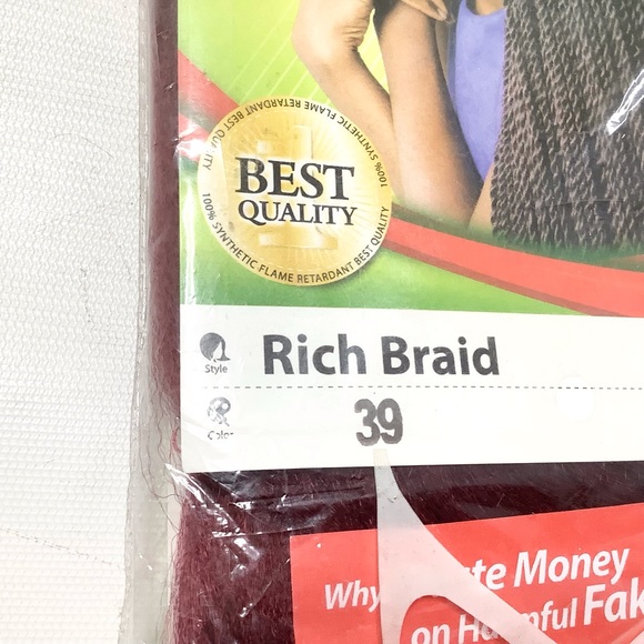 X-Pression Braiding Hair Rich Braid Color 39 Wine Red Extension 240g (Pack Of2) - Picture 7 of 8